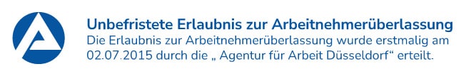 Unbefristete Erlaubnis zur Arbeitnehmerüberlassung – Agentur für Arbeit